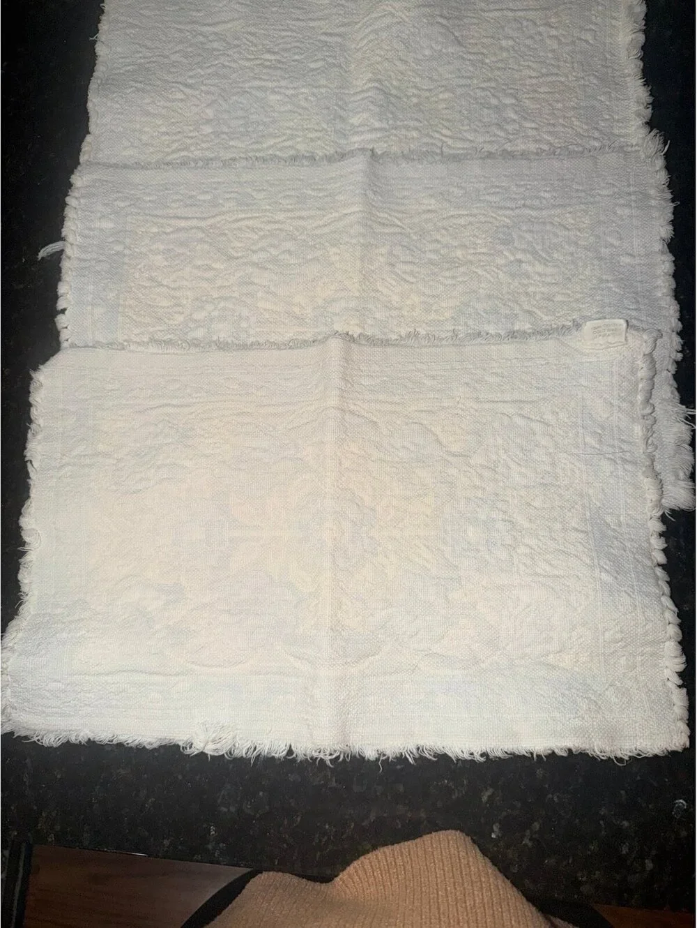 Vintage Cream White and Light Blue Placemats